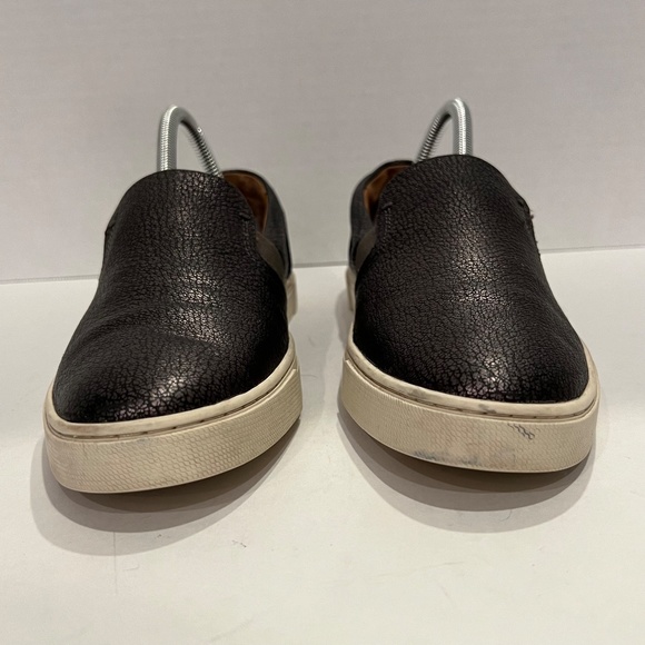 Frye Ivy Dark Pewter Textured Leather Slip-On Sneakers Size 8M - Picture 6 of 13